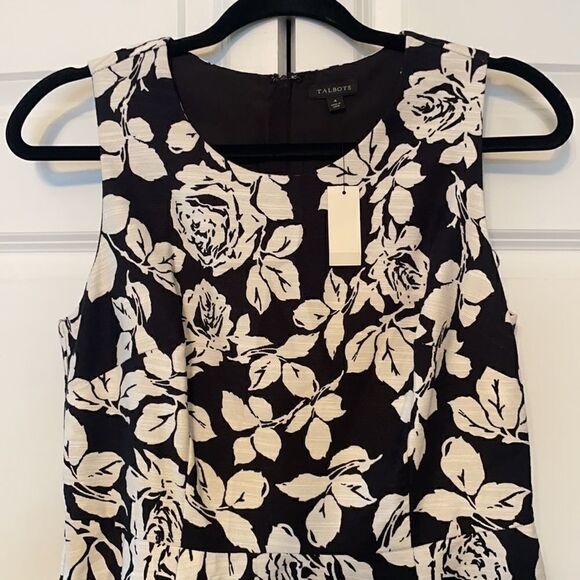 Talbots black and white floral dress size 4 - Picture 1 of 9
